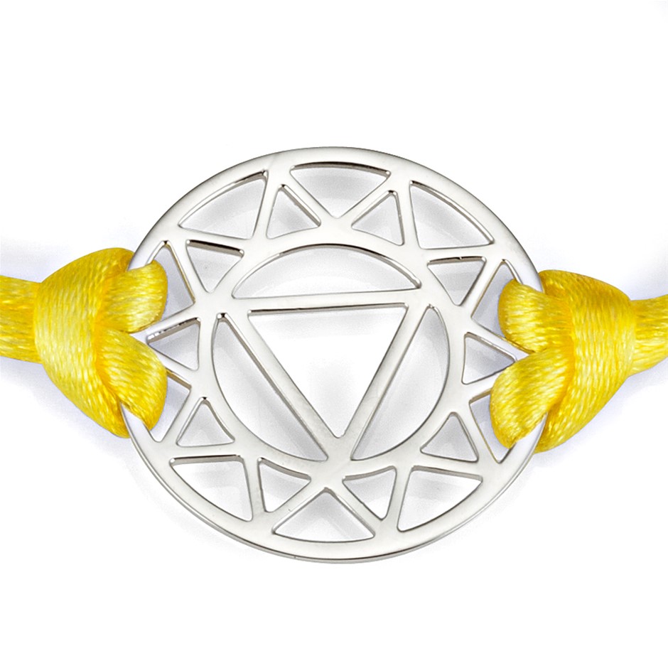 Solid 925 Sterling Silver & Gold Plated Chakra Bracelet-Solar Plexus Chakra