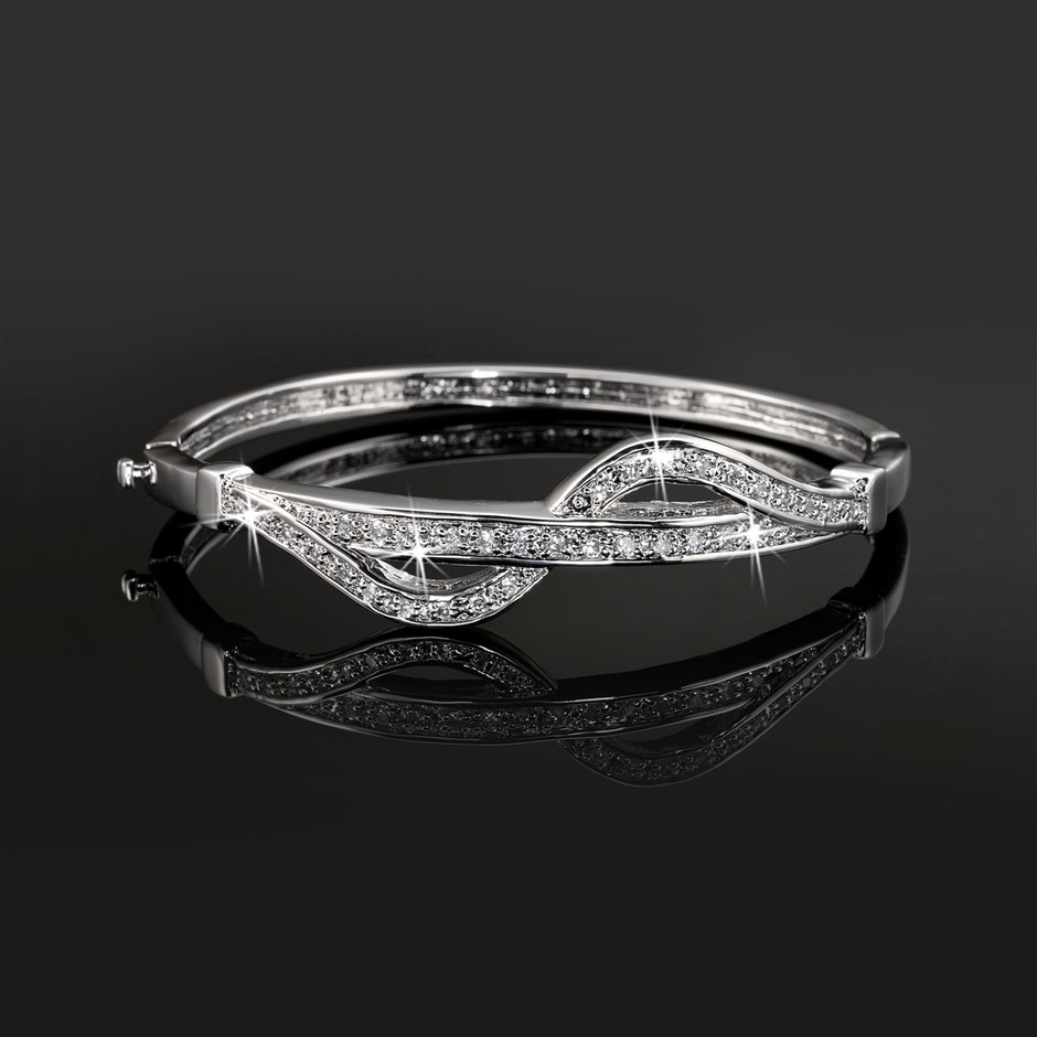 Designer Crossover Bangle Featuring Crystals by Swarovski®