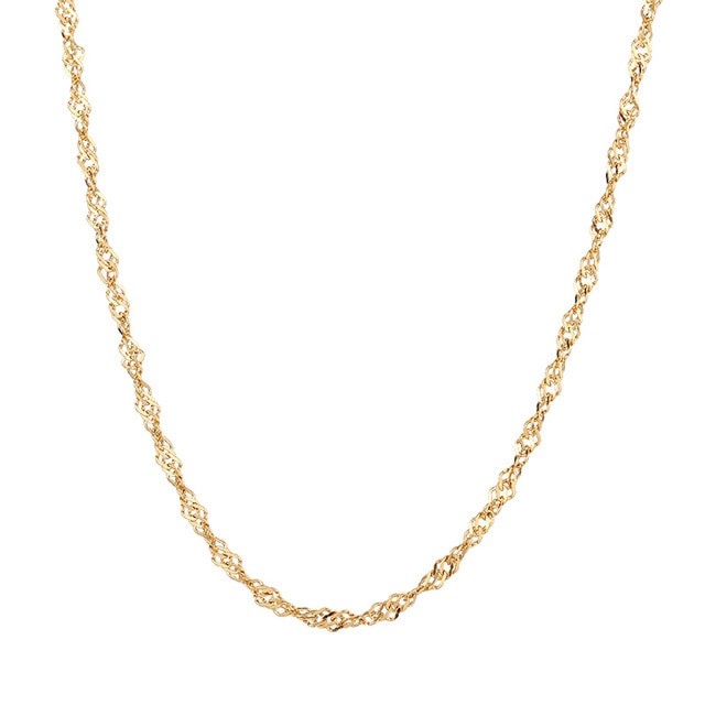 Classic 2mm Stainless Steel Delicate Twist Chain Necklace - 60cm (yellow)