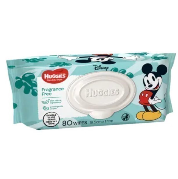 12 x HUGGIES Disney Fragrance Free Wipes, 80pc Wipes.