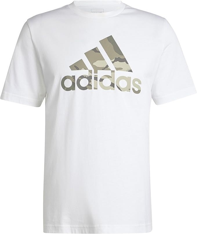 ADIDAS Men's Camo BOS Tee, Size AU L, 100% Cotton, White/Camo, IW2676. NB: