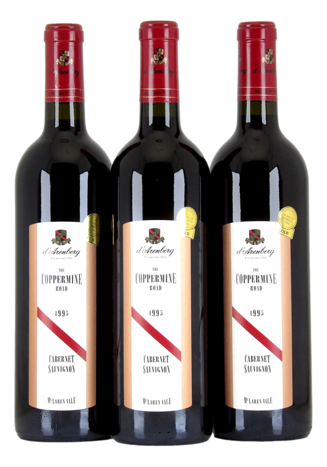 D'ARENBERG The Coppermine Rd Cab Sauv 1995 (3x 750mL), McLaren Vale 5* Prov