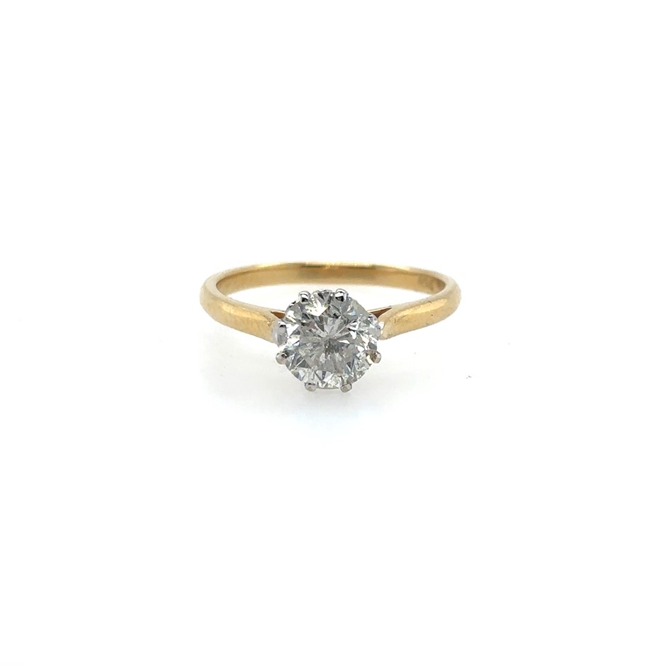 1.60ct Round Dia. G-H/P1 Ring 18K 2 Tone Gold