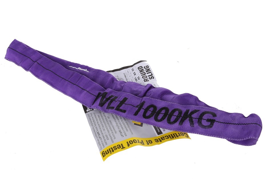 6 x Round Lifting Slings, WLL 1000kg x 0.5M (with Test Cert).