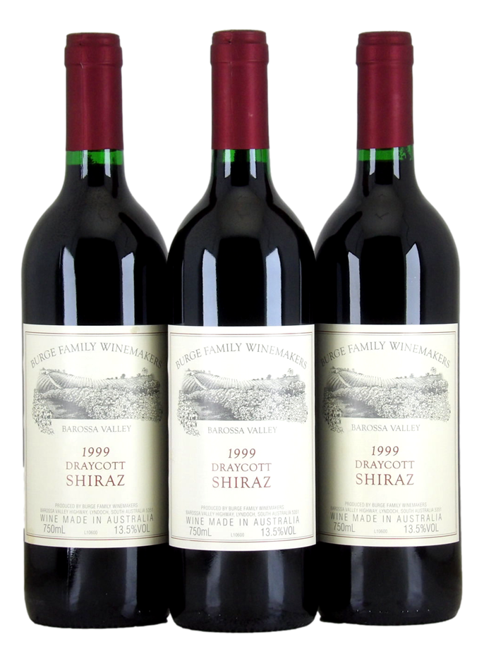 BURGE FAMILY WINEMAKERS Draycott Shiraz 1999 (3x 750mL), Barossa. 5* Prov