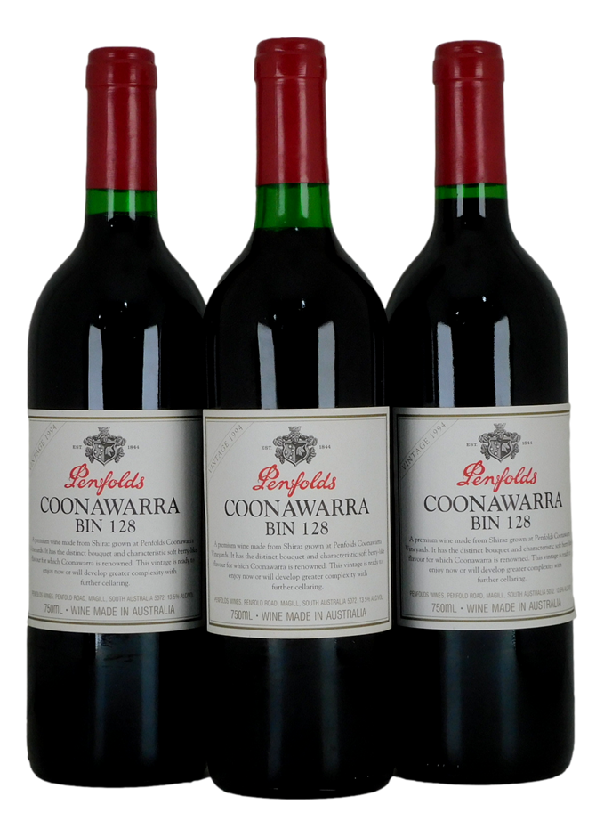 Penfolds `Bin 128` Shiraz 1994 (3 x 750mL), SA.