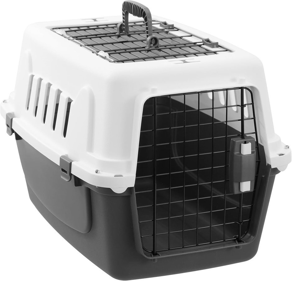 PAWS & CLAWS Pet Carrier Metal Door Hard-Sided Travel Crate, Medium, 58.5 x