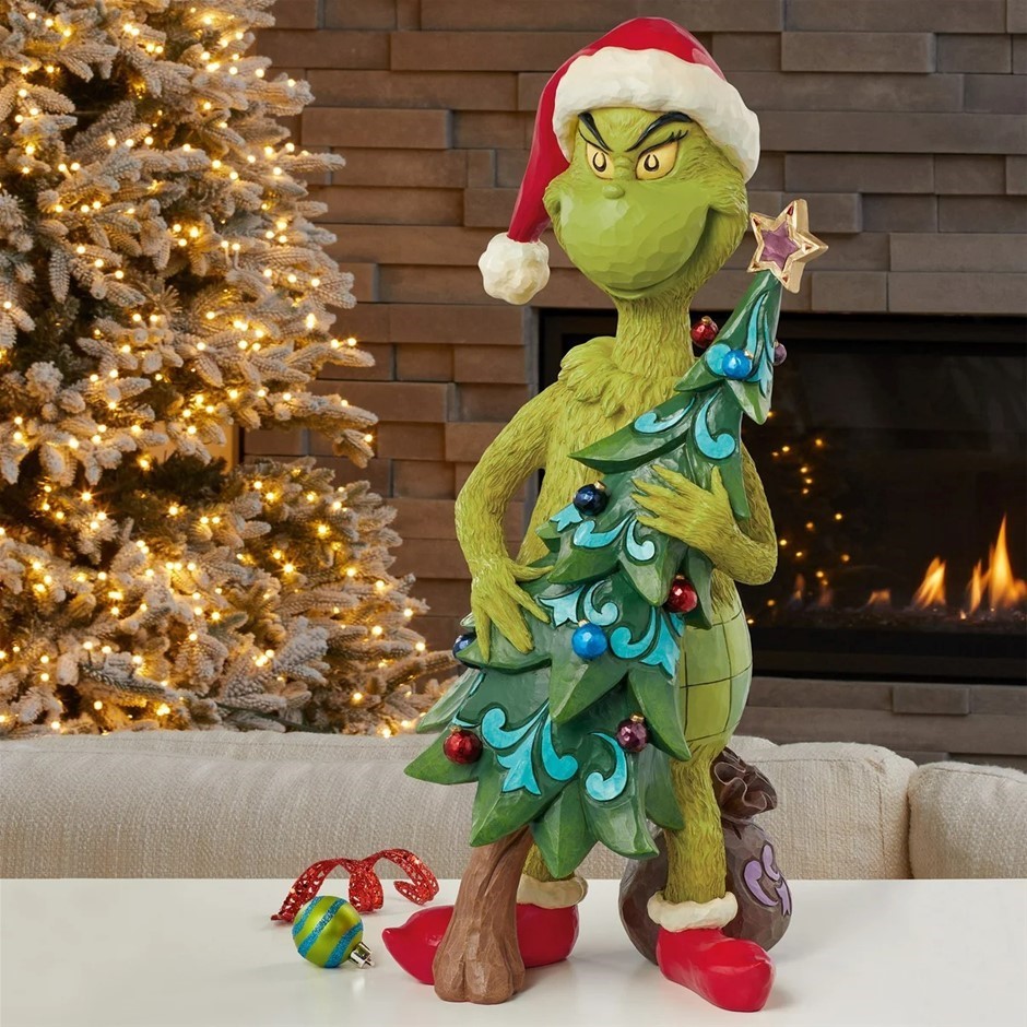 JIM SHORE Holiday Grinch Stealing Tree Statue.