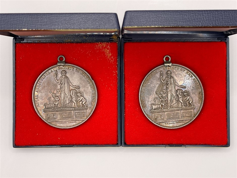 2 x 1897 AU Royal Agricultural Society NSW Silver Medals