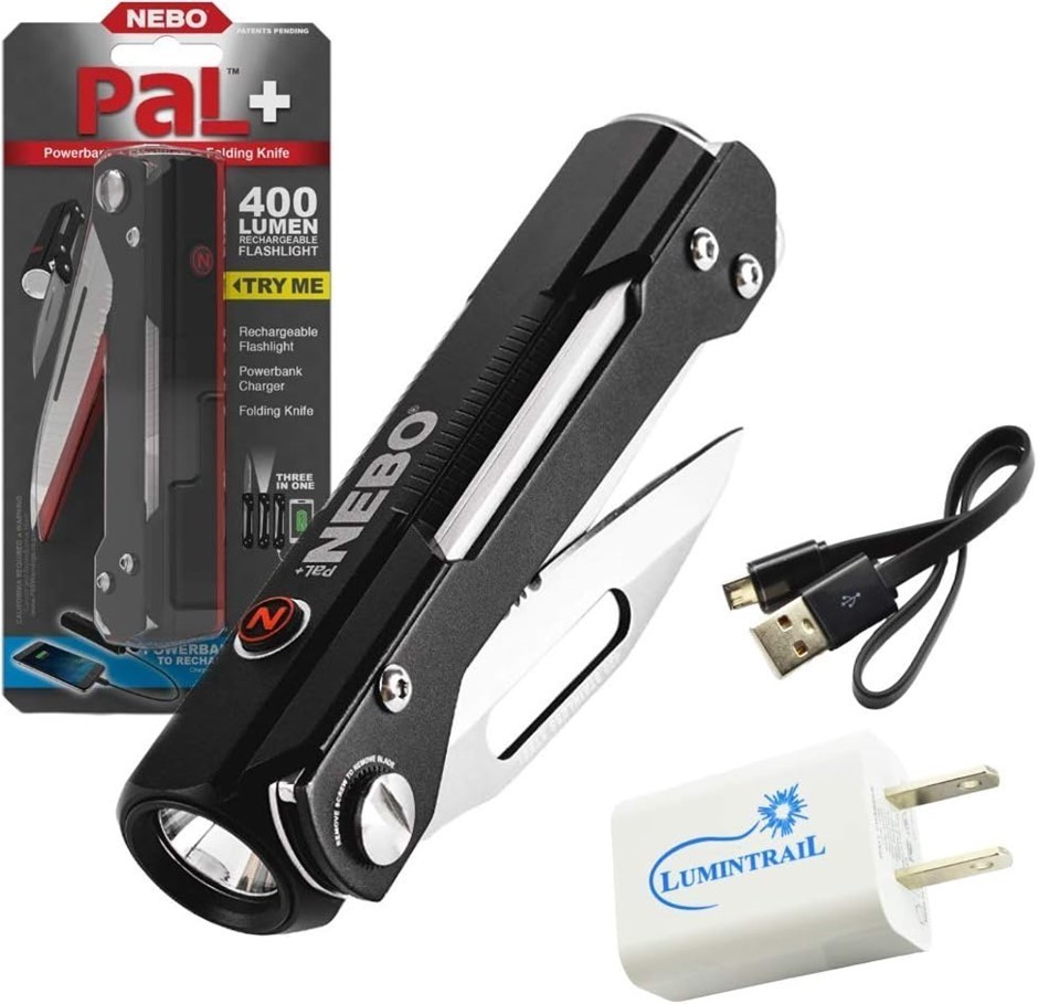 NEBO 6715 PaL+ 400 Lumen Rechargeable Flashlight - Utility Tool - Folding P