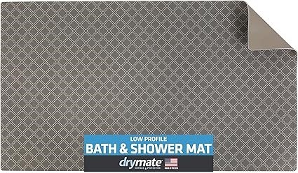 DRYMATE Low-Profile Bath & Shower Mat, (Ultra-Thin) Fits Under Doors -Absor