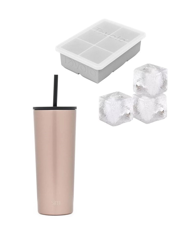 BUNDLE OF 2 : SIMPLE MORDERN Classic Tumbler with Straw and Flip Lid, 24oz/