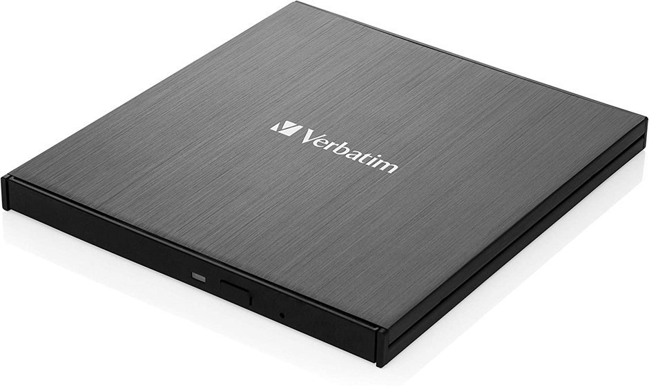 VERBATIM 43888 Ultra HD 4K External Slimline Blu-Ray Writer, USB Type C.