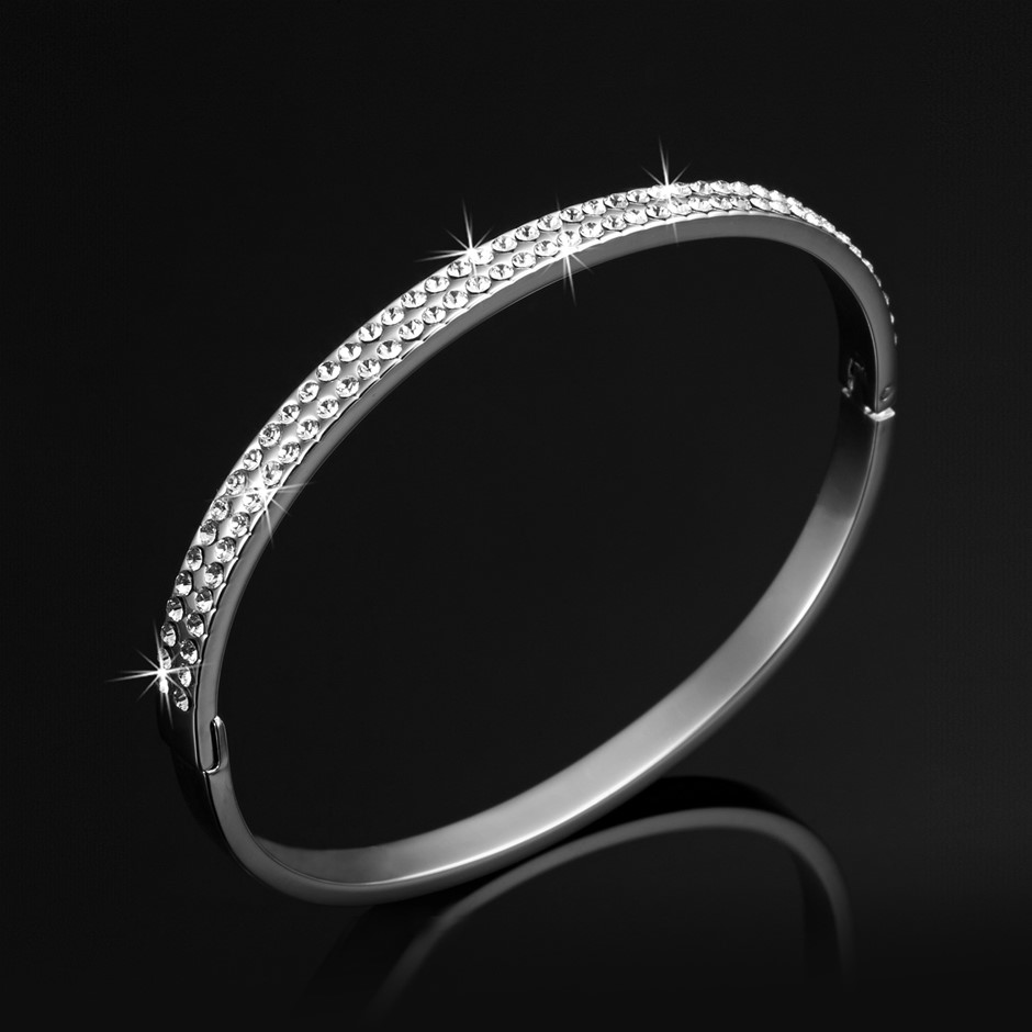 Designer Pave Bangle Featuring Crystals by Swarovski®