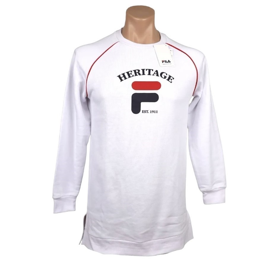 FILA Lee Tunic Crew, Size M, 60% Cotton, White (100), 164356.