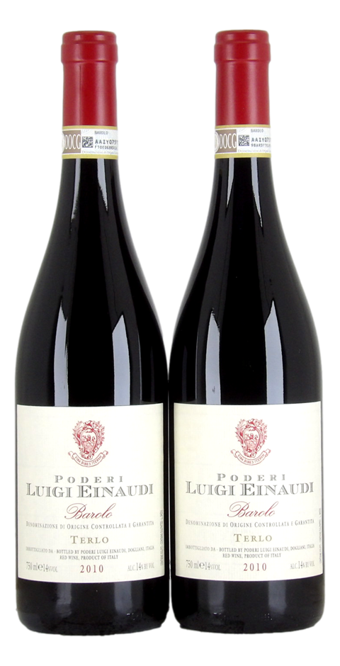 Poderi Luigi Einaudi Terlo 2010 (2x 750mL), Barolo DOCG. 5* Prov