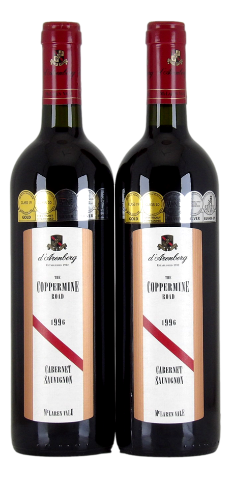 d`Arenberg The Coppermine Rd Cab Sauv 1996 (2x 750mL), McLaren Vale 5* Prov