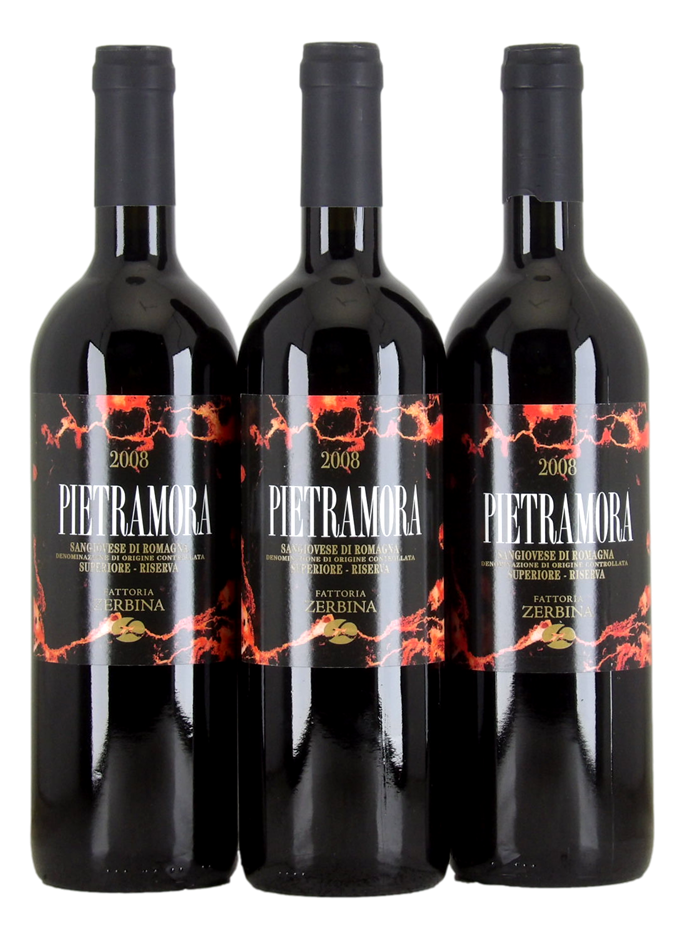 FATTORIA ZERBINA Pietramora Riserva 2008 (3x 750mL), Emilia Romagna 5* Prov