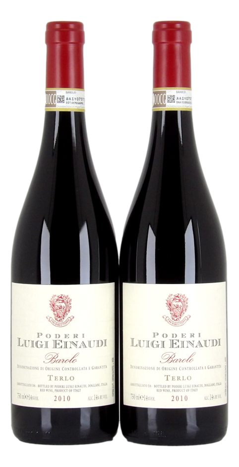 Poderi Luigi Einaudi Terlo 2010 (2x 750mL), Barolo DOCG. 5* Prov