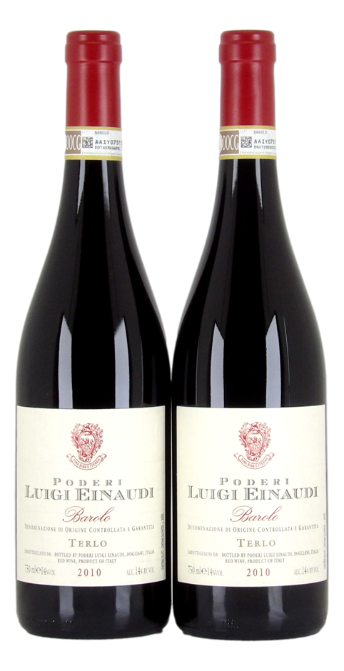 Poderi Luigi Einaudi Terlo 2010 (2x 750mL), Barolo DOCG. 5* Prov