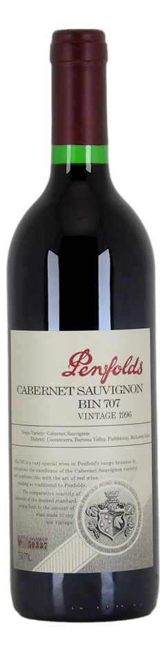 PENFOLDS Bin 707 1996 Bottle No.50337(1x 750mL), South Australia. 5* Prov