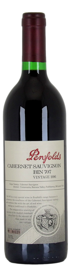 PENFOLDS Bin 707 1996 (1x 750mL), South Australia. 5* Prov