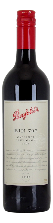 PENFOLDS Bin 707 2005 (1x 750mL), South Australia. 5* Prov