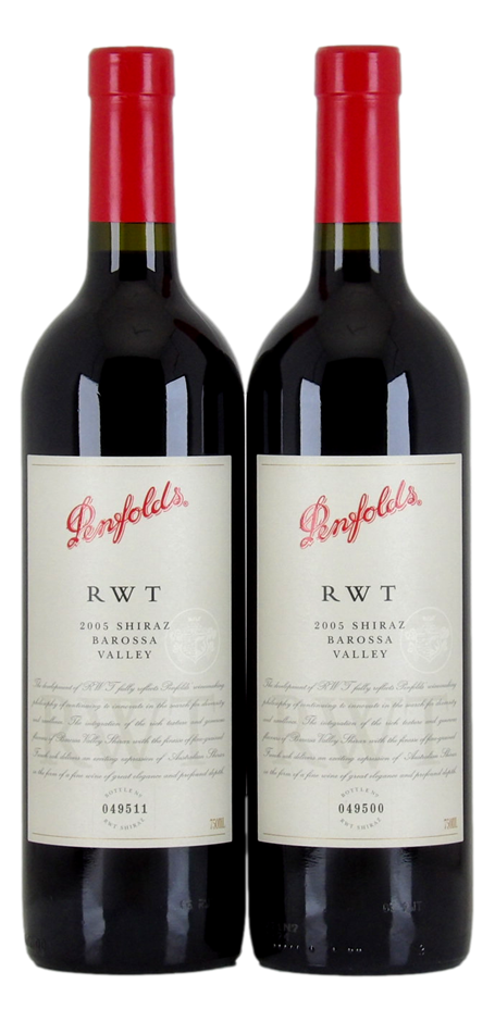 PENFOLDS RWT Shiraz 2005 (2x 750mL), Barossa Valley. 5* Prov