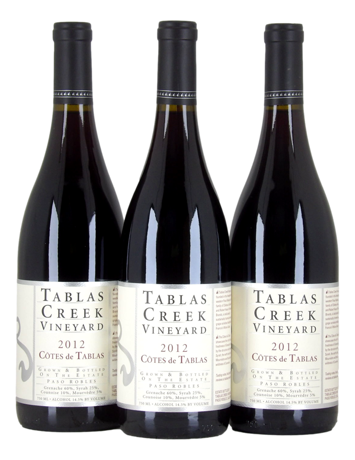 TABLAS CREEK Cotes de Tablas GSM 2012 (3x 750mL), Paso Robles. 5* Prov