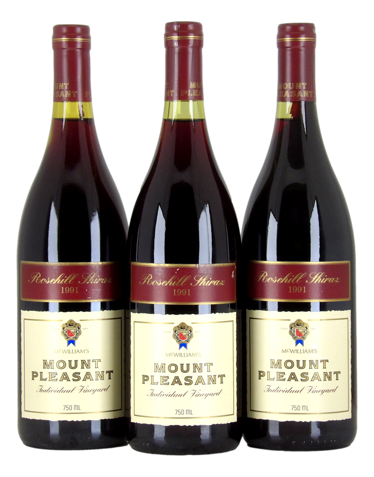 Mount Pleasant Rosehill Shiraz 1991 (3x 750mL), Hunter Valley. 5* Prov