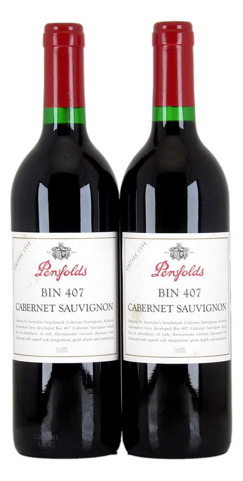 PENFOLDS Bin 407 1998 (2x 750mL), South Australia. 5* Prov