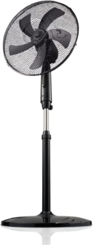 GOLDAIR Pedestal Fan with Remote and Round Base, Black, 40 cm.