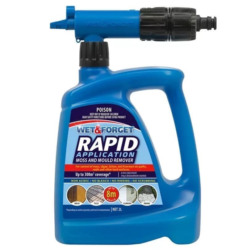 WET & FORGET Rapid Application Moss & Mould Remover, 2L.