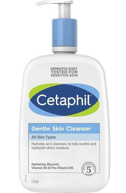 2 x CETAPHIL Gentle Skin Cleanser For All Skin Types 1L. NB: Damaged/missin
