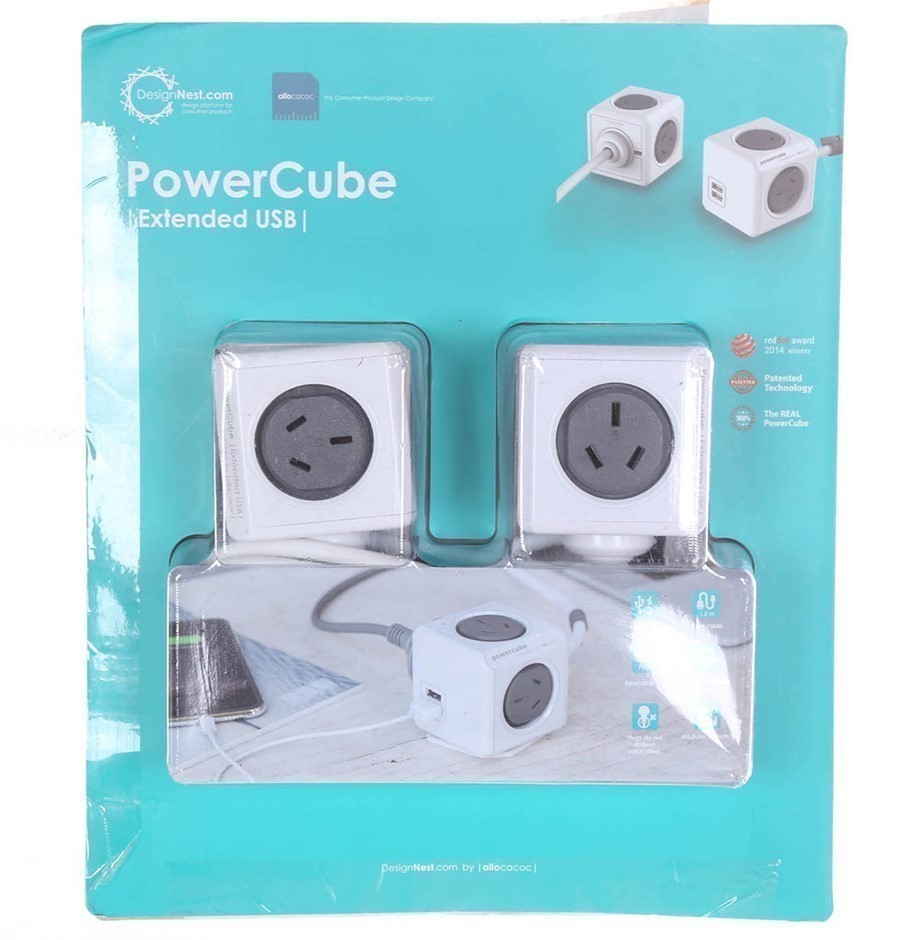DESIGNNEST.COM Powercube w/ Extended USB 2pk. N.B. Minor use, not in origin