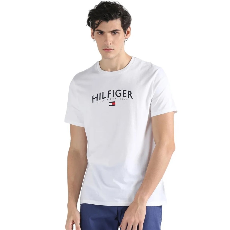 TOMMY HILFIGER Men's Bryant Tee, Size 2XL, 100% Cotton, Optic White (YCI),