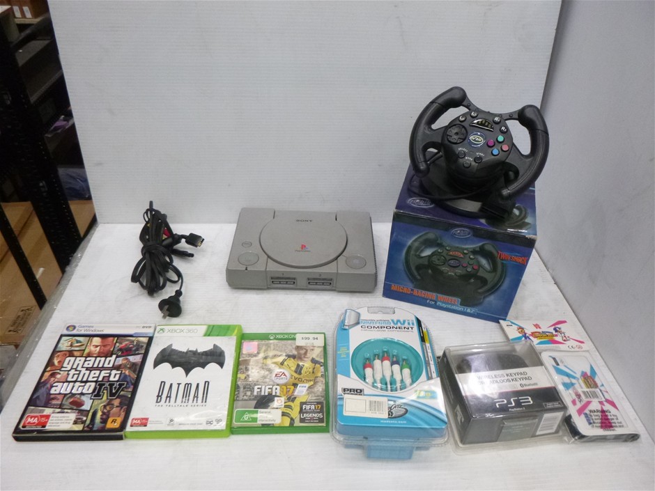 Box of Assorted Items including Sony Playstation
