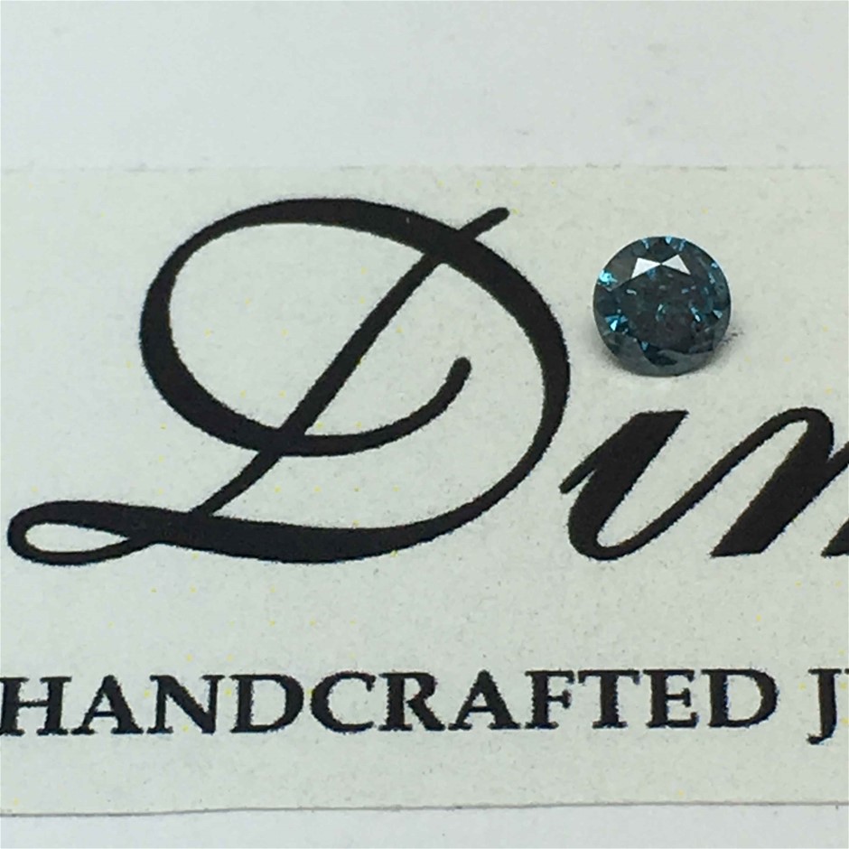 0.14ct One Stone Blue Diamond Round