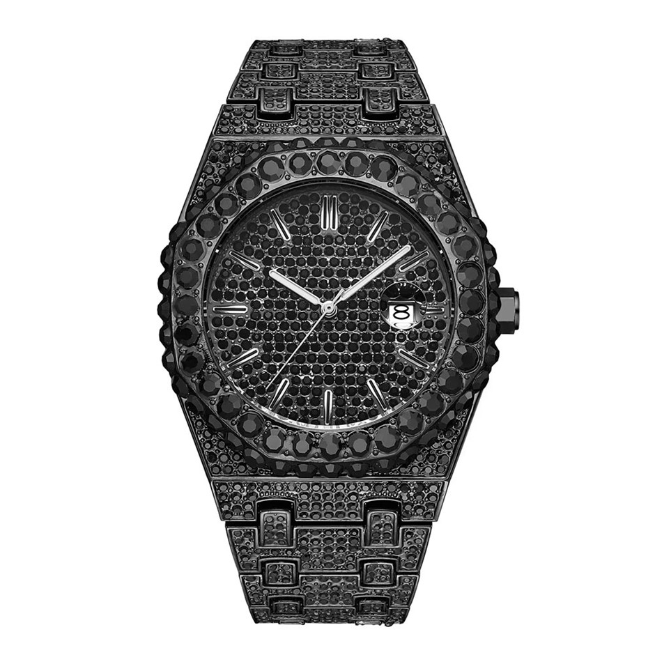 Opulent Galleria: Gold Filled Iced Out Watch + Free Bracelet