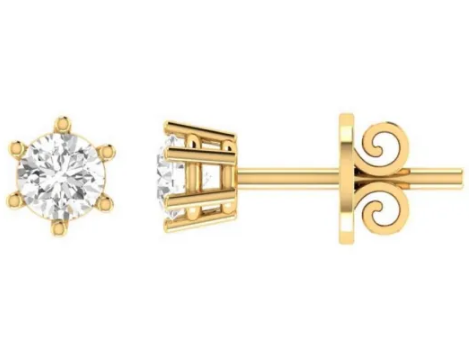 18K Yellow Gold 0.60CT GH I1 DIAMOND 6 CLAW STUDS