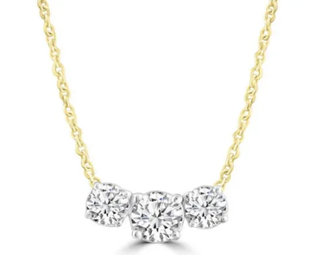 9K YELLOW GOLD 0.60CT HI I1 DIAMOND NECKLACE 40-50cm