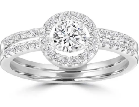 9K WHITE GOLD 0.60CT HI I1 DIAMOND RING ENHANC SET