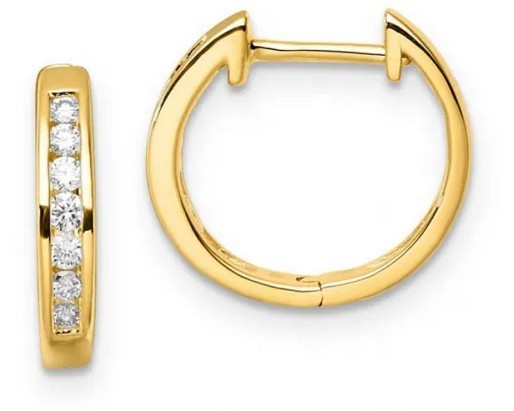 9K YELLOW GOLD 0.25ct F VS LAB DIAMOND HUGGIE