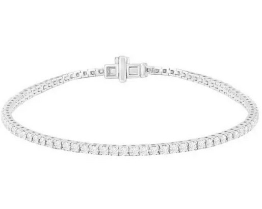 9K WHITE GOLD 2.00CT HI I1 DIAMOND Bracelet 18.5cm