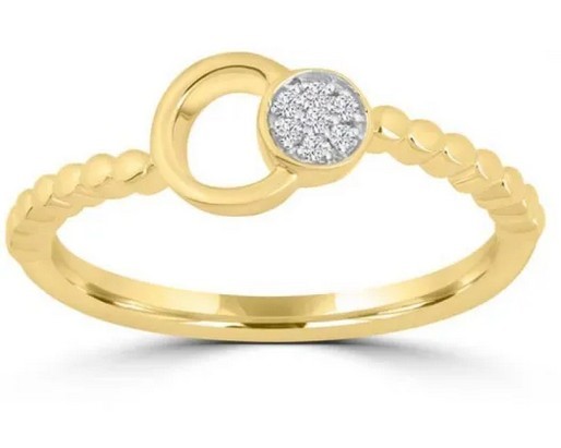 9K Yellow Gold 0.03ct HI SI DIAMOND CIRCLE RING