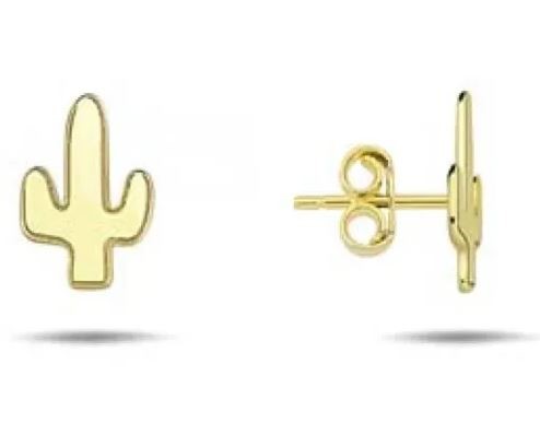 9k Yellow Gold Cactus Stud Earrings