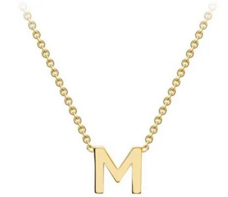 #1 9K YELLOW GOLD INITIAL 'M' NECKLACE 38+5cm