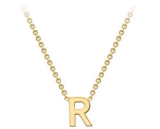 #1 9K YELLOW GOLD INITIAL 'R' NECKLACE 38+5cm