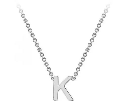 #1 9k White Gold Initial 'K' Necklace 38+5cm
