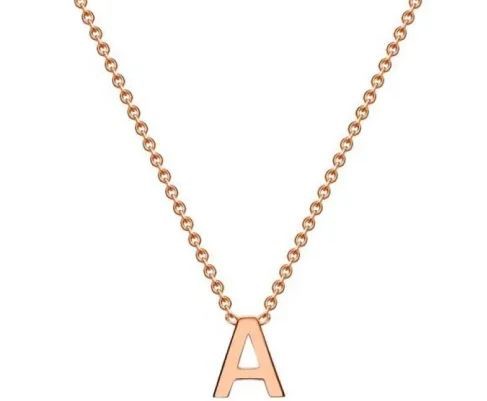 #1A 9K ROSE GOLD INITIAL 'A' NECKLACE 38+5cm